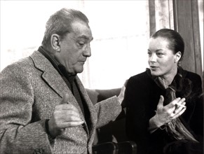 Luchino Visconti with Romy Schneider, 1972.