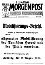 Ordre de mobilisation en Allemagne, 1914