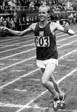 Emil Zatopek, at the Olympic Games in Helsinki in 1952