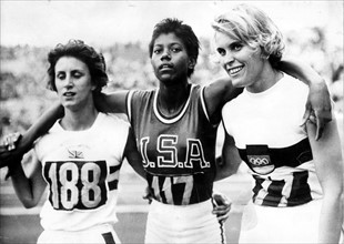 Dorothy Hyman, Wilma Rudolph and Jutta Heine at the Olympic Games in Rome in 1960
