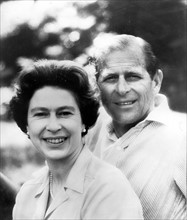 Portrait de la reine Elisabeth II et du prince Philip