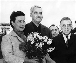 Simone de BEAUVOIR, Konstantin SIMONOV, Jean-Paul SARTRE, 1962