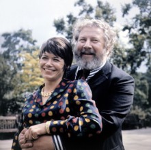 Peter USTINOV with his wife Helene du LAU d' ALLEMANS, 1972