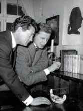 Jean MARAIS and Dieter BORSCHE in the Goethehaus in Frankfurt, 1953