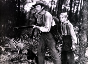 Gregory PECK and Claude JARMAN Jr. in 'The Wild Calls'