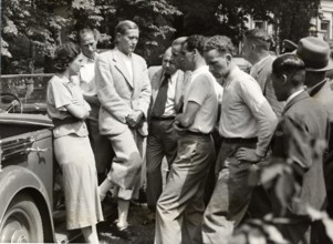 Leni RIEFENSTAHL at a director's meeting in 1936