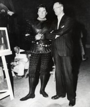 Errol FLYNN with his father Theodore Thomas FLYNN, 1954
