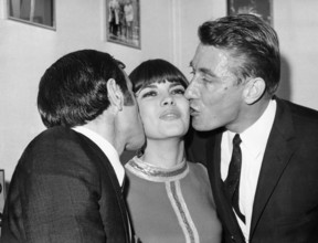 Charles AZNAVOUR, Mireille MATHIEU and Jacques ANQUETIL, 1967