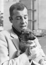 Chris HOWLAND portrait with dog, undated