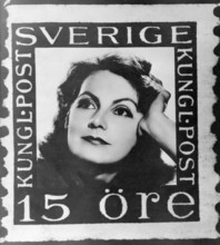 Greta Garbo, portrait on a Swedish postage stamp, undated