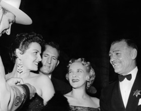 Jane RUSSELL, Bob WATERFIELD, Kay and Clark GABLES, undated