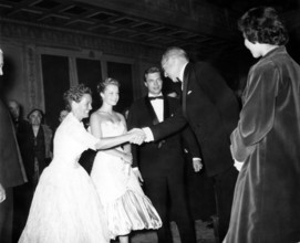 Magda and Romy SCHNEIDER, Karlheinz BÖHM, PAUL OF GREECE, Athens 1957
