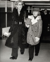 Lauren BACALL with son Sam ROBARDS, Heathrow 1973