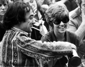 Richard JOHNSON and Jane FONDA at the 'Isle of Wight Festival' 1969
