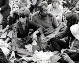 Jane FONDA and husband Roger VADIM at the 'Isle of Wight Festival' 1969