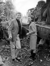 Burt LANCASTER and Jeanne MOREAU filming, 1963