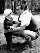 Vittorio GASSMAN with son Alessandro GASSMAN, Rome 1967