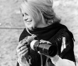 Brigitte BRDOT with camera, 1974