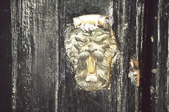 Venice: detail of a door handle.