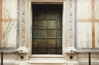 Door of the Church of St. Mary of the Miracles in Venice.