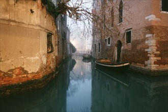 Two boats on the Rio de San Severo, Venice
