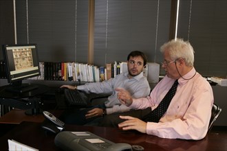 Romain Sardou et son éditeur Bernard Fixot