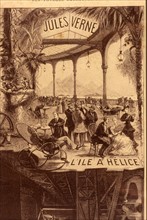Illustration of the narrative 'Propeller Island' by Jules Verne