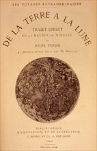 Jules Verne, "De la terre à la lune" (page de garde)