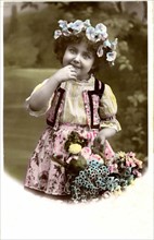 Little Girl with Crown of Flowers