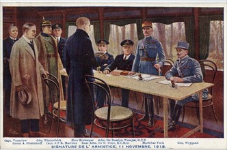 Signing the Armistice at Rethondes on November 11th 1918