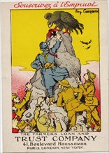 Vintage postcard - Sign up the loan - 1914
