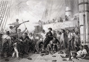 The battle of Trafalgar - Death of Admiral Magon.