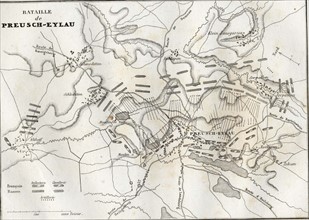Plan de la bataille d'Eylau