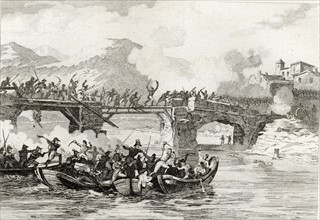 Napoleon crossing the Danube in 1809