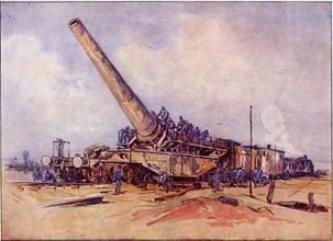 World War I
Henry Cheffer (1880-1957), French painter and engraver
A 400 mm railway howitzer in