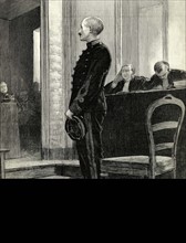 Alfred Dreyfus devant le Conseil de Guerre.