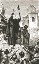 Saint Bernard preaching the Crusades.