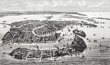 View over Venice, 19th century