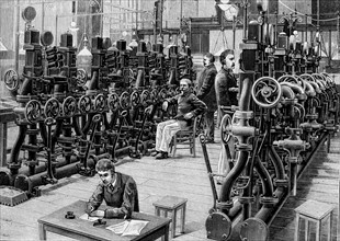 La salle des appareils pneumatiques en 1888