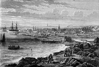 View over the city of Saint Jean in Newfoundland, 1863