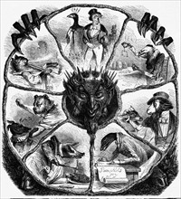 Engraving of the Seven deadly sins
