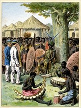 Réception d'officiers français dans un village africain - 10e siècle