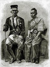 Portrait of King Mongkut of Siam and Queen Debsirindra - 19e siècle