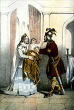 Le Roi Clovis, la Reine Clotilde et un de leurs enfants