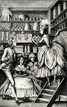 French glove-maker and perfume shop at 18th century