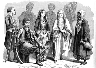 Habitants d'Anatolie en costume traditionnel - 19e siècle