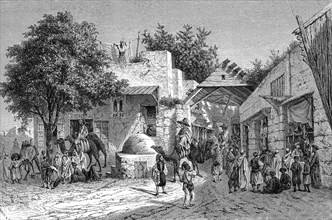 Bazar et auberge à TUNIS en 1865