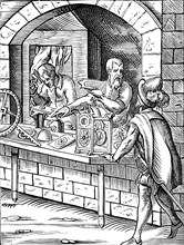 Un atelier d'horloger au 16ème siècle