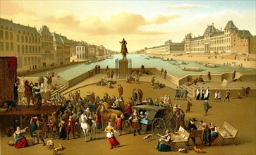 Le Pont Neuf au milieu du 17ème siècle, PARIS