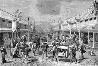 Magasins de soieries au Japon, 1867